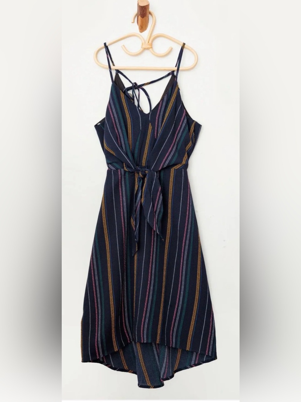 Navy Striped Tie-Front Sundress - Brand: